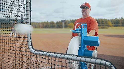 Combo Pitching Machine Adjustable Up to 60 MPH, for Baseball & Softball, Ideal for Pitching-Machine Leagues