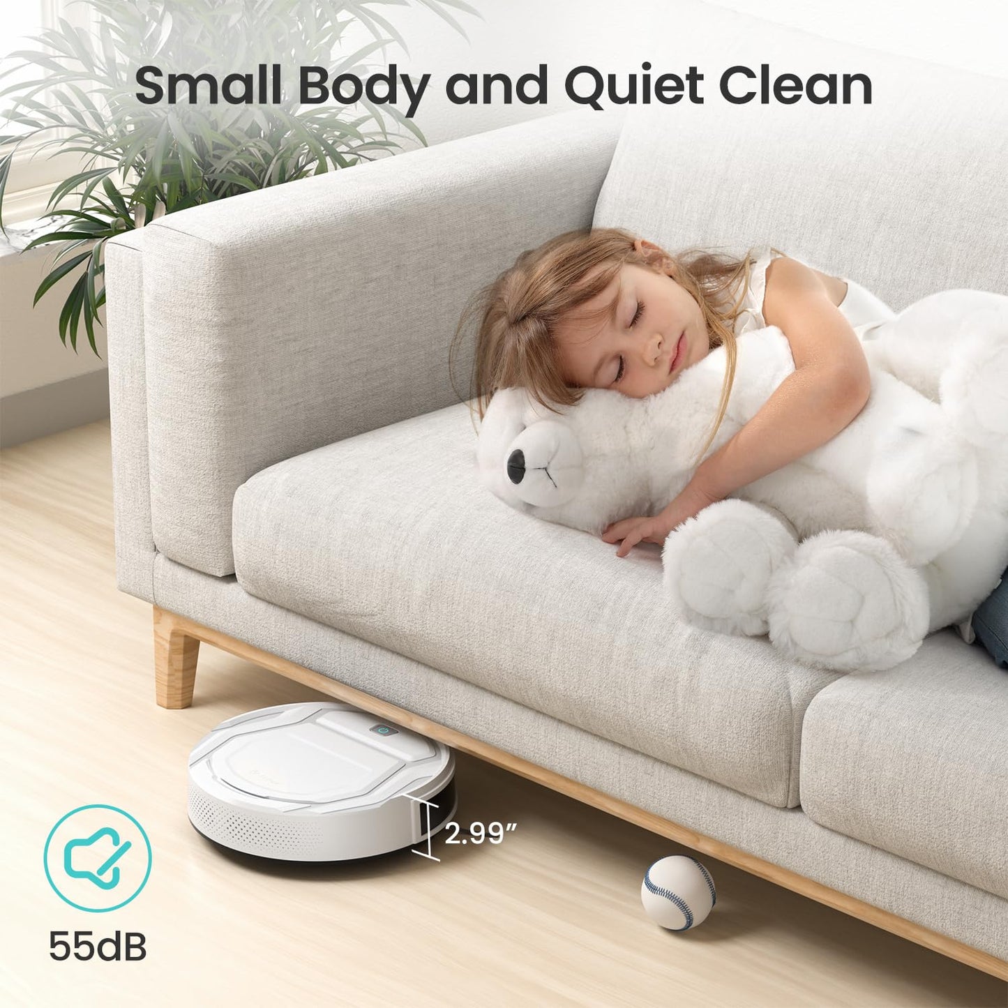 LEFANT Robot Vacuum Cleaner with Strong Suction & Wi-Fi Control