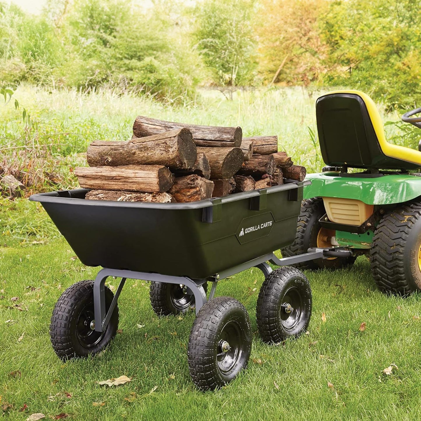 GORILLA CARTS Heavy-Duty Poly Yard Dump Cart - 1200 lb Capacity