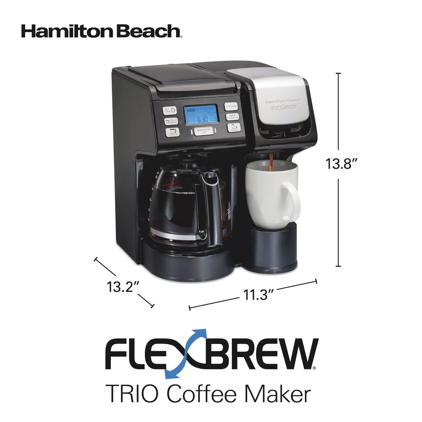 HAMILTON BEACH FlexBrew Trio Coffee Maker - K-Cup & Ground Compatible