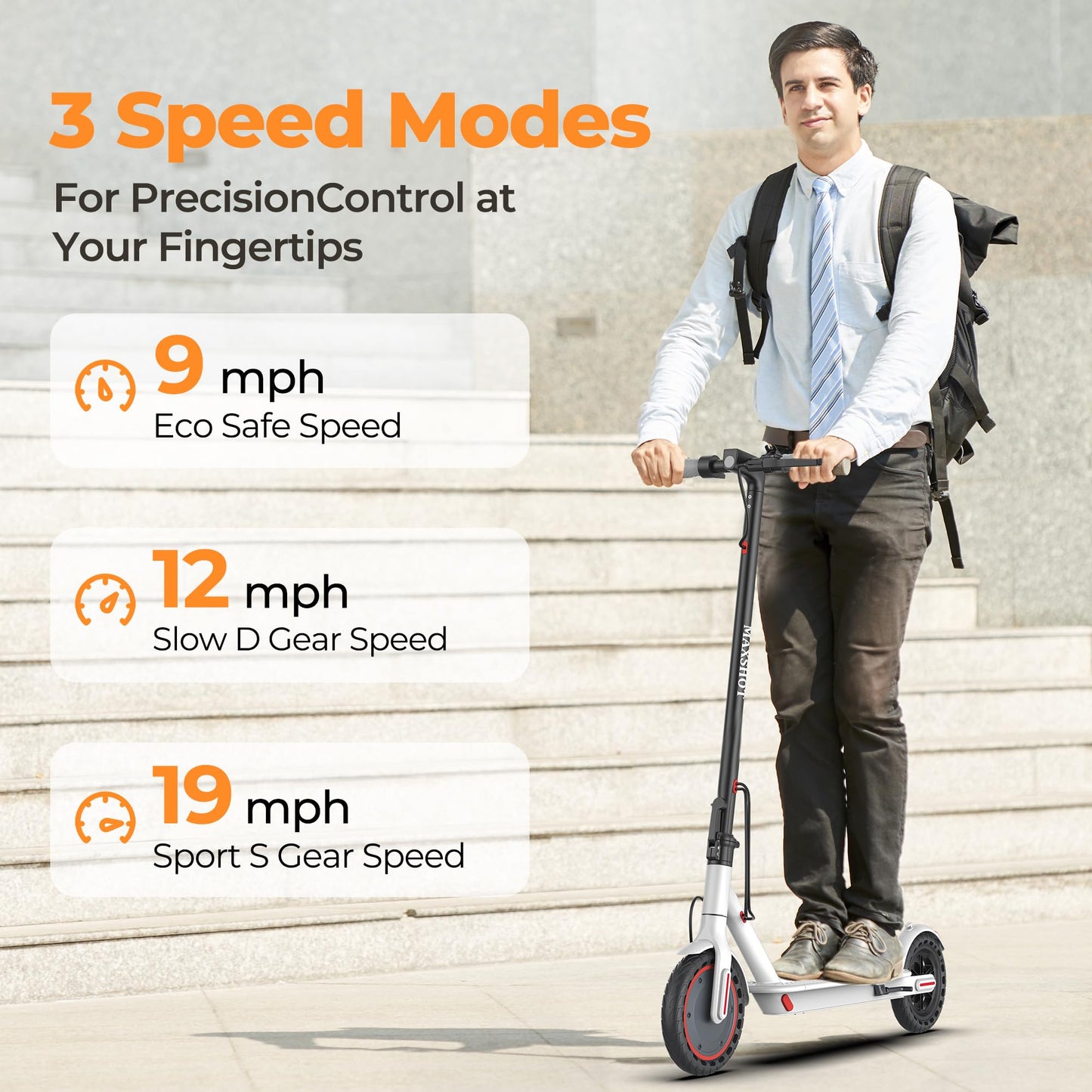 MAXSHOT Electric Scooter with Various Tire Sizes and Speeds