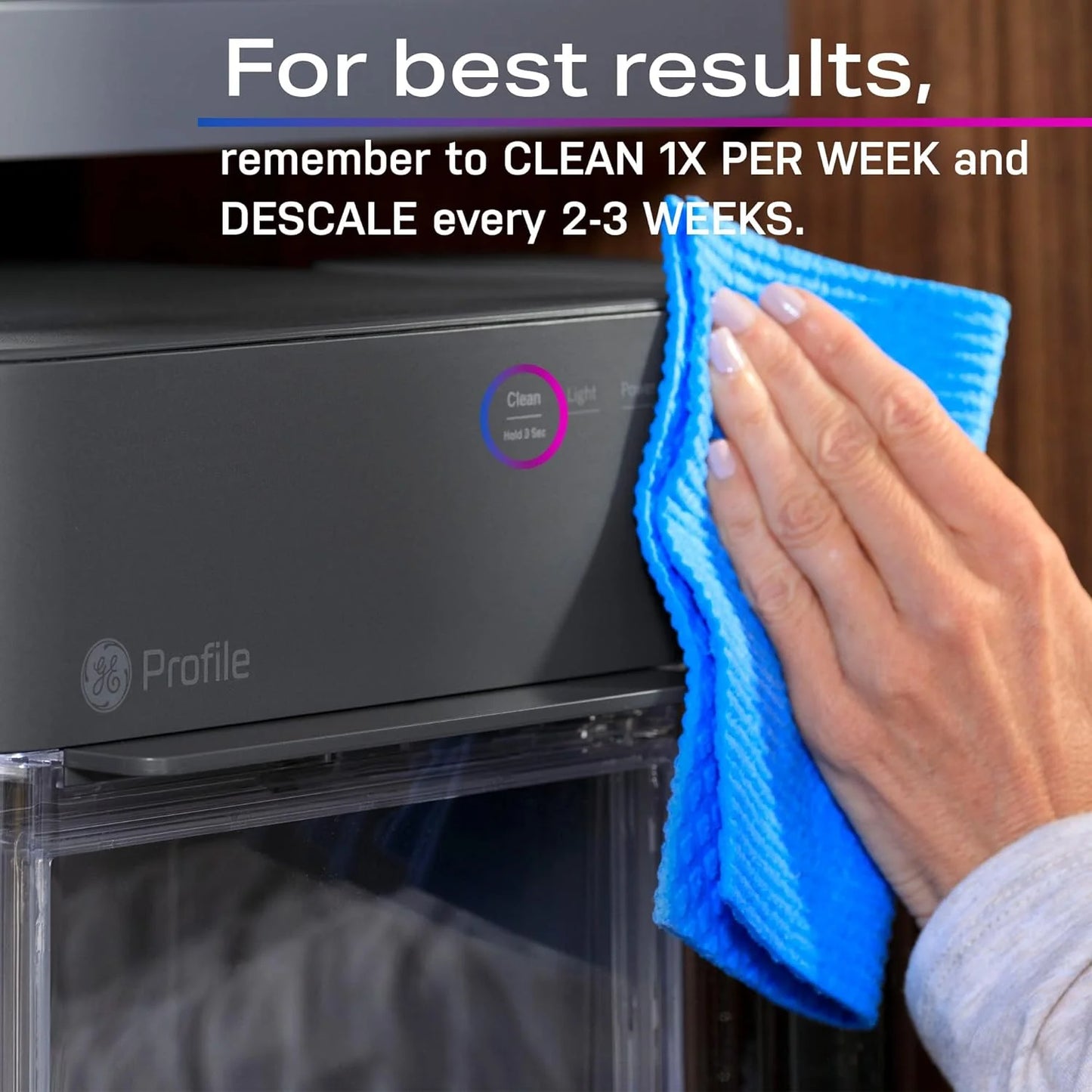 Countertop Nugget Ice Maker with Side Tank | Ice Machine with WiFi Connectivity | Smart Home Kitchen Essentials | Stainless Steel