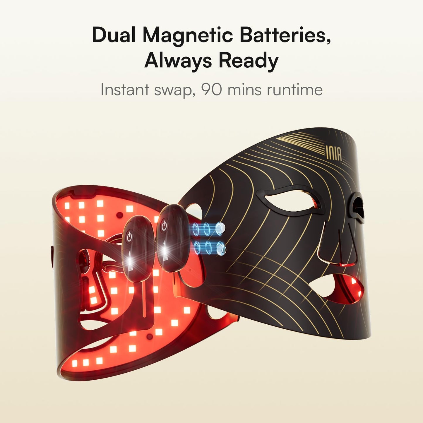 INIA Red Light Therapy Mask - Rechargeable LED Face Therapy