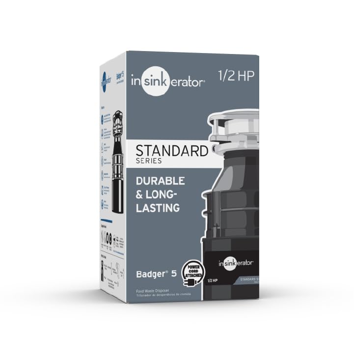 INSINKERATOR InSinkErator Badger 5 Garbage Disposal, 1/2 HP