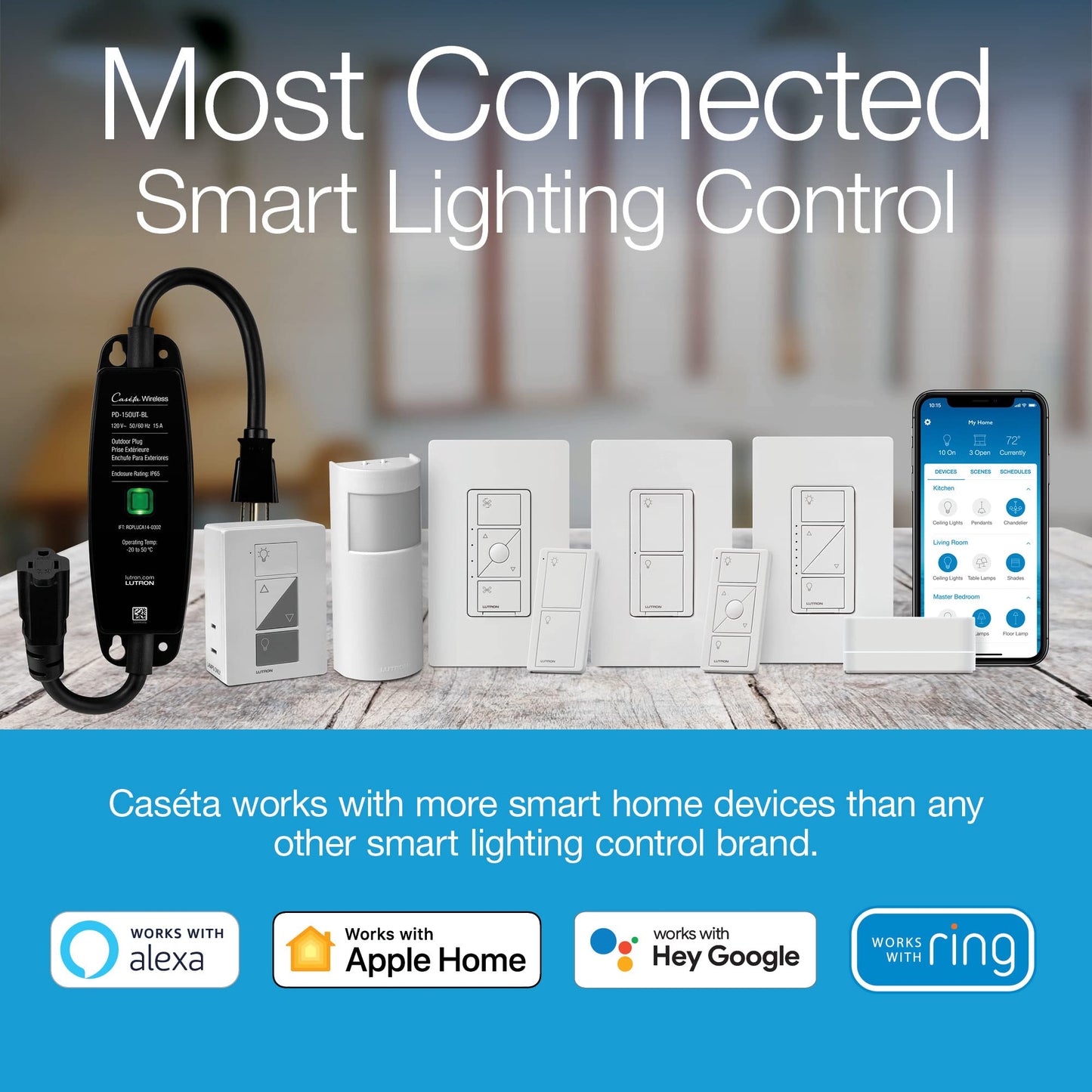 LUTRON Caseta Smart Lighting Hub - Alexa & Google Home Compatible