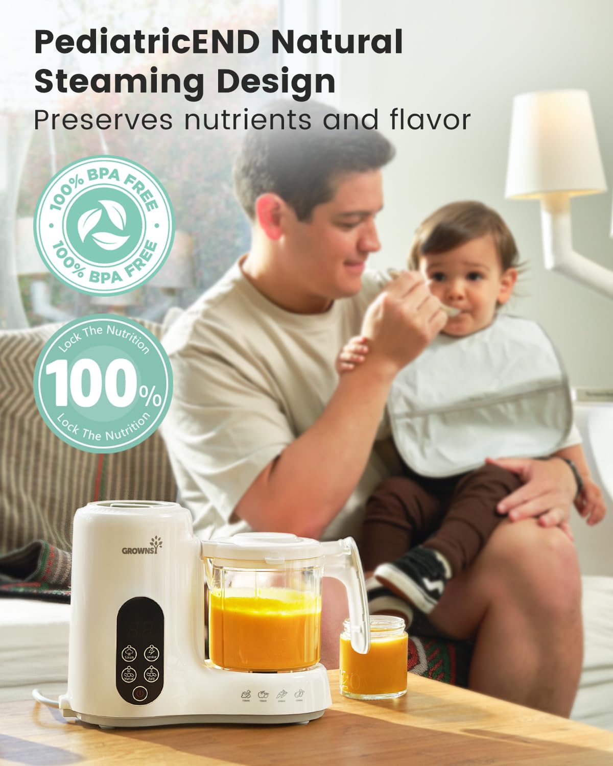 GROWNSY Baby Food Maker - One Step Steamer & Grinder