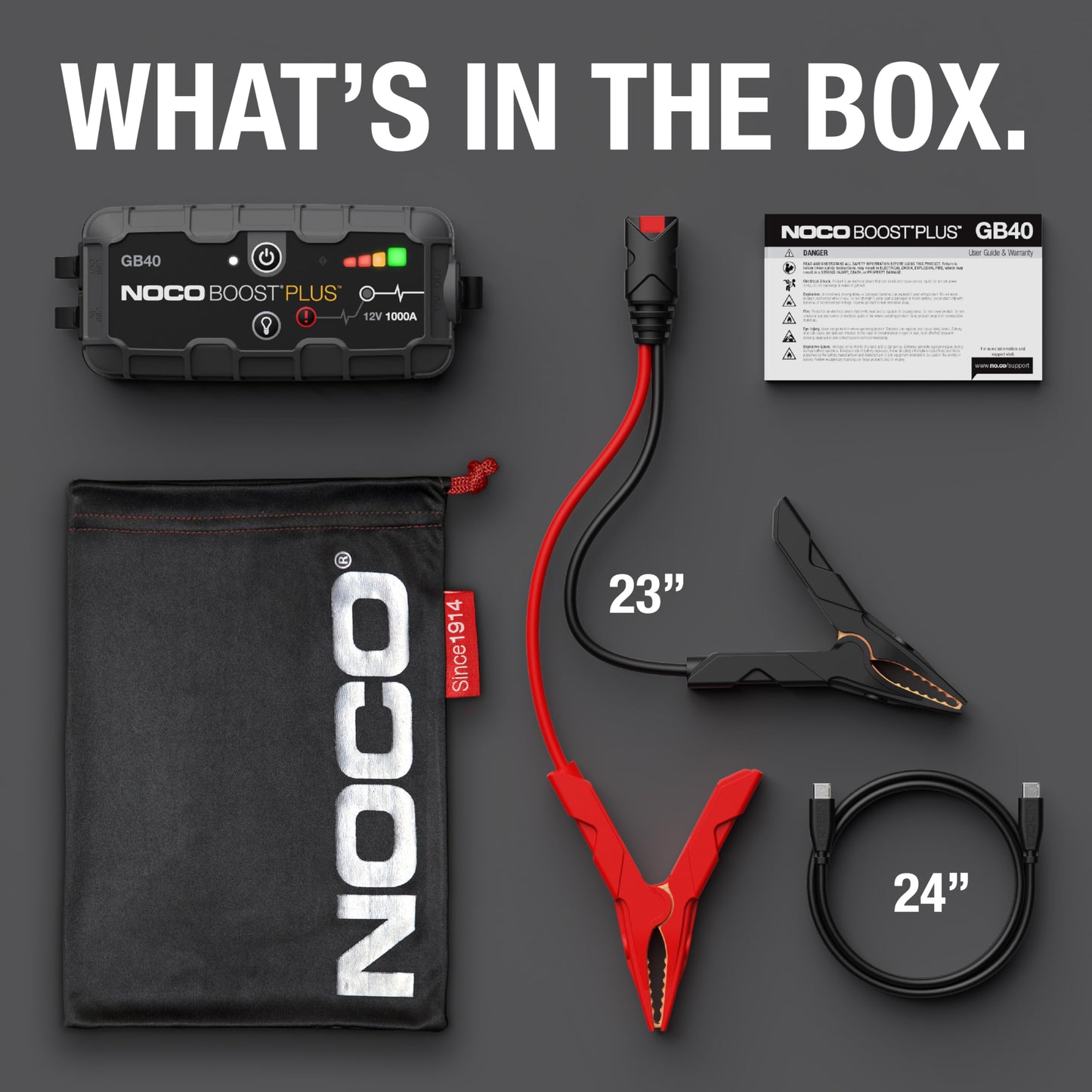 NOCO Boost GB40 Jump Starter: 1000A 12V Lithium Battery