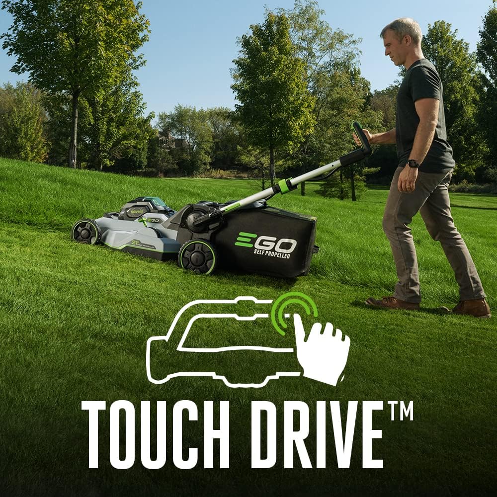 EGO Power+ 21-Inch 56V Self-Propelled Cordless Lawn Mower with 2x 4.0Ah Batteries & Rapid Charger, Black