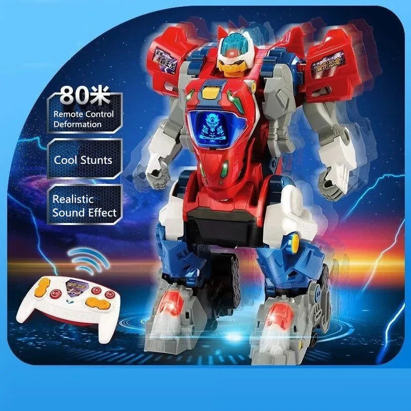 One-key Deformation Dinosaur Robot With Sound and Llight Music Dinosaur knowledge Remote Control Dinosaur RC Robot Toy Children