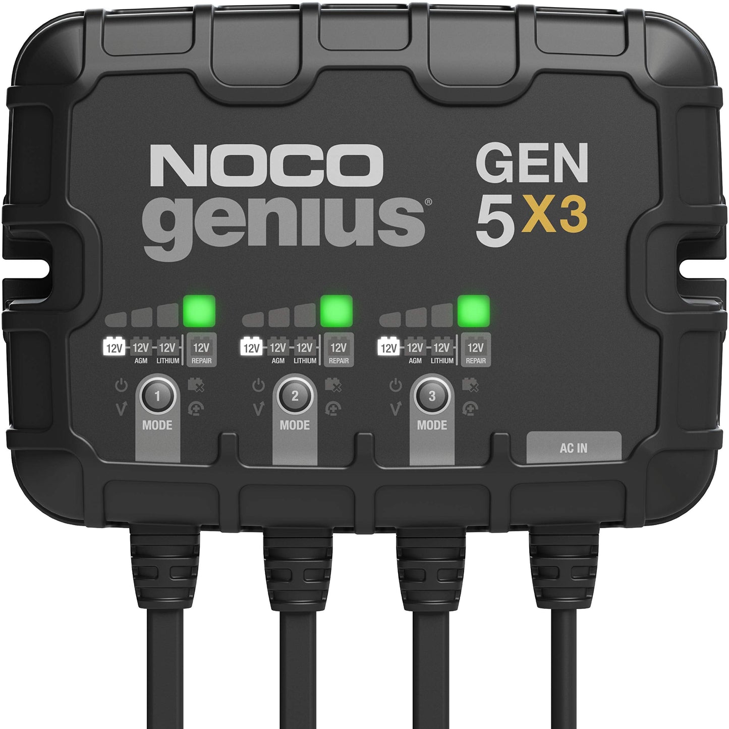 NOCO Genius GEN5X3: 3-Bank 15A Marine Battery Charger