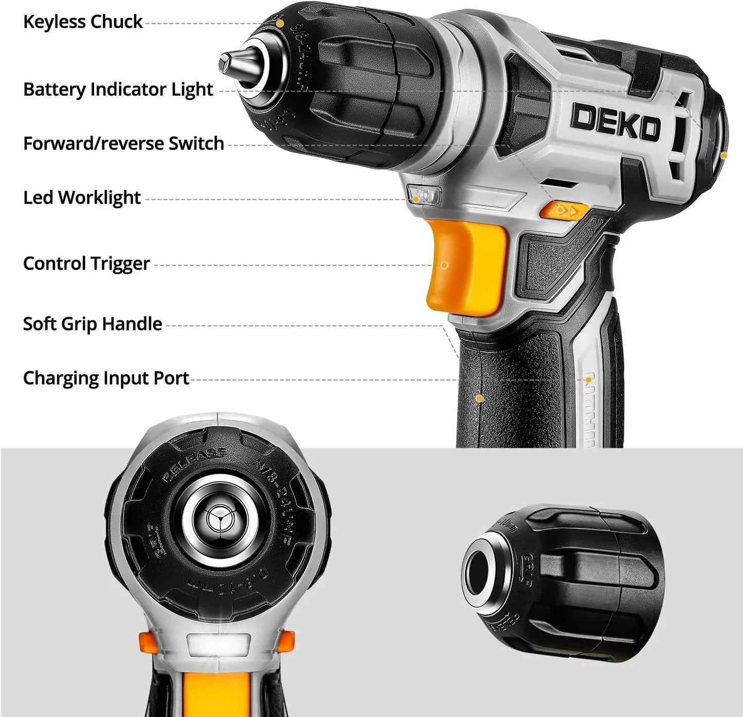 Tool SetTool Kit with 8V Cordless Drill,Tool Box with Drill,Hand Drill Set for Men & Women,Home Tool Kits for House Repair,Handyman,DIY 126 Piece