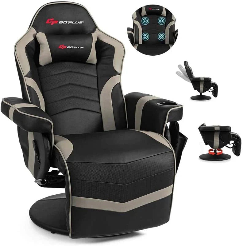 Pu Leather Massage Gaming Chair Ergonomic High Back Racing Style Gaming Recliner With Adjustable Backrest Amp Footrest Cup Holder Side Pouch - Comfortable And Ergonomic Design