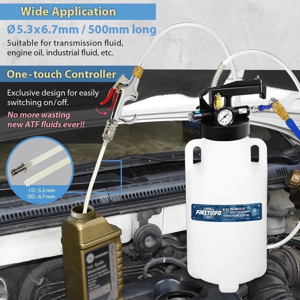 Patented 10L Automatic Transmission Fluid Pump ATF Refill System Dispenser Extractor with 21 Pcs ATF Filler Adapters&Refilling Funnel + Drainer and Refill Kit