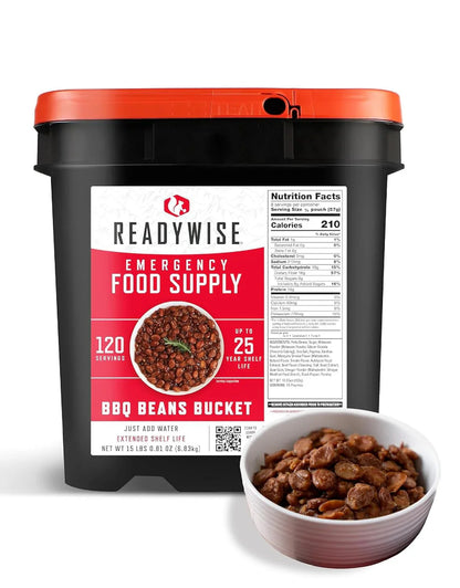 READYWISE - Chicken, Beef, Pork & Rice Emergency Food Supply Bucket, Premade, Freeze-Dried Survival Meals, 25-Year Shelf Life, Camping & Hiking Essentials, Long Term Meal & Food Supplies, 48 Meat & 40 Rice Servings