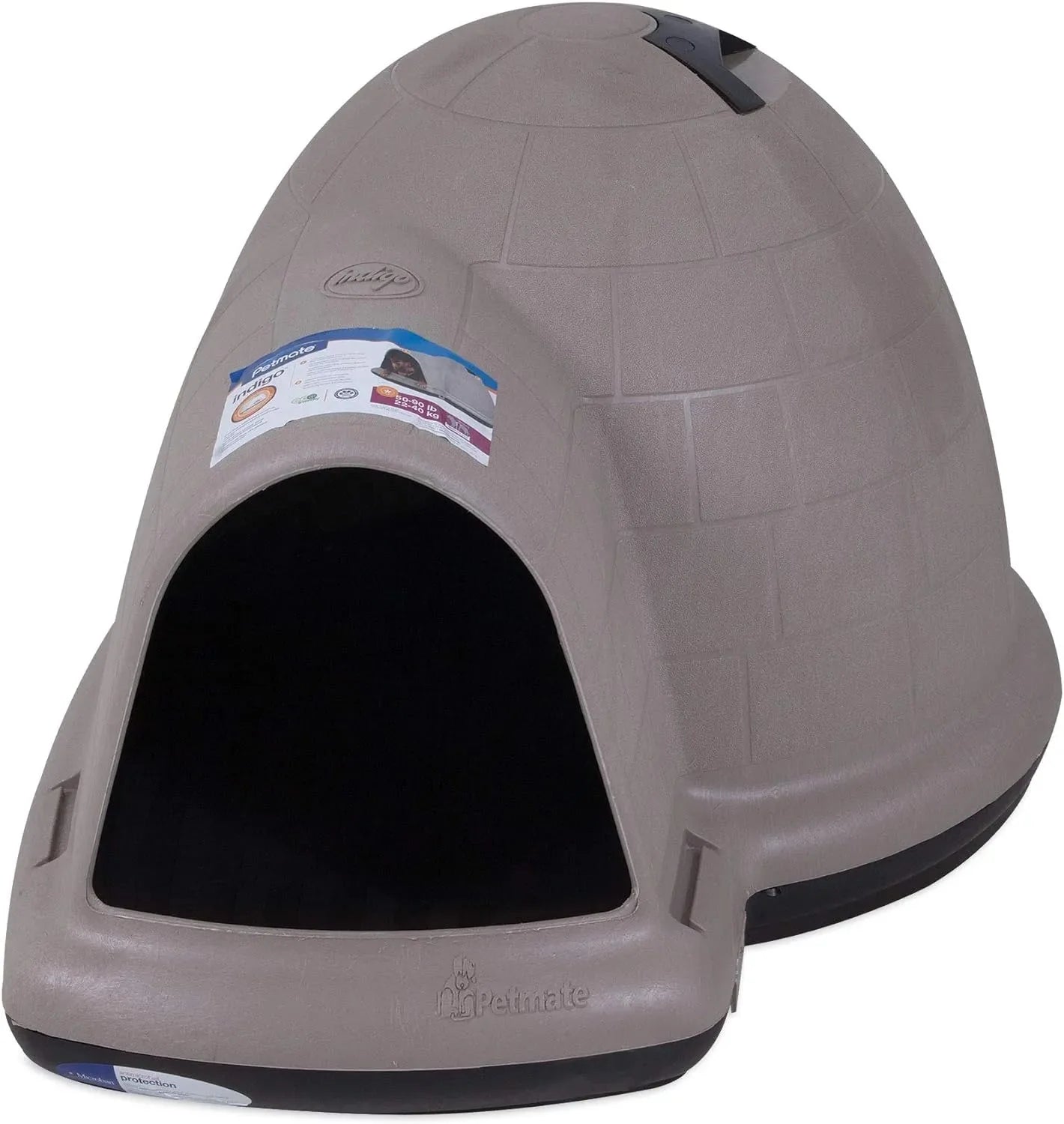 Petmate Indigo Dog House (Igloo Dog House, Made in USA with 90% Recycled Materials, All Weather Protection Pet Shelter) for XL Dogs 90 to 125 pounds, Made in USA