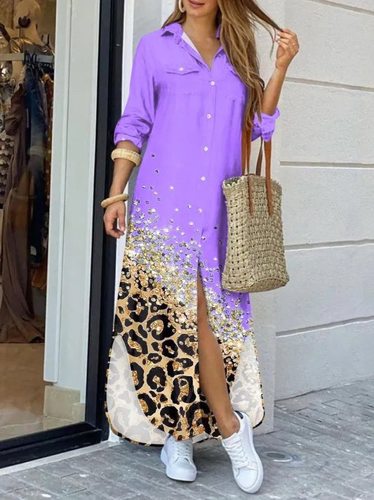Loose Shirt Collar Casual Dress