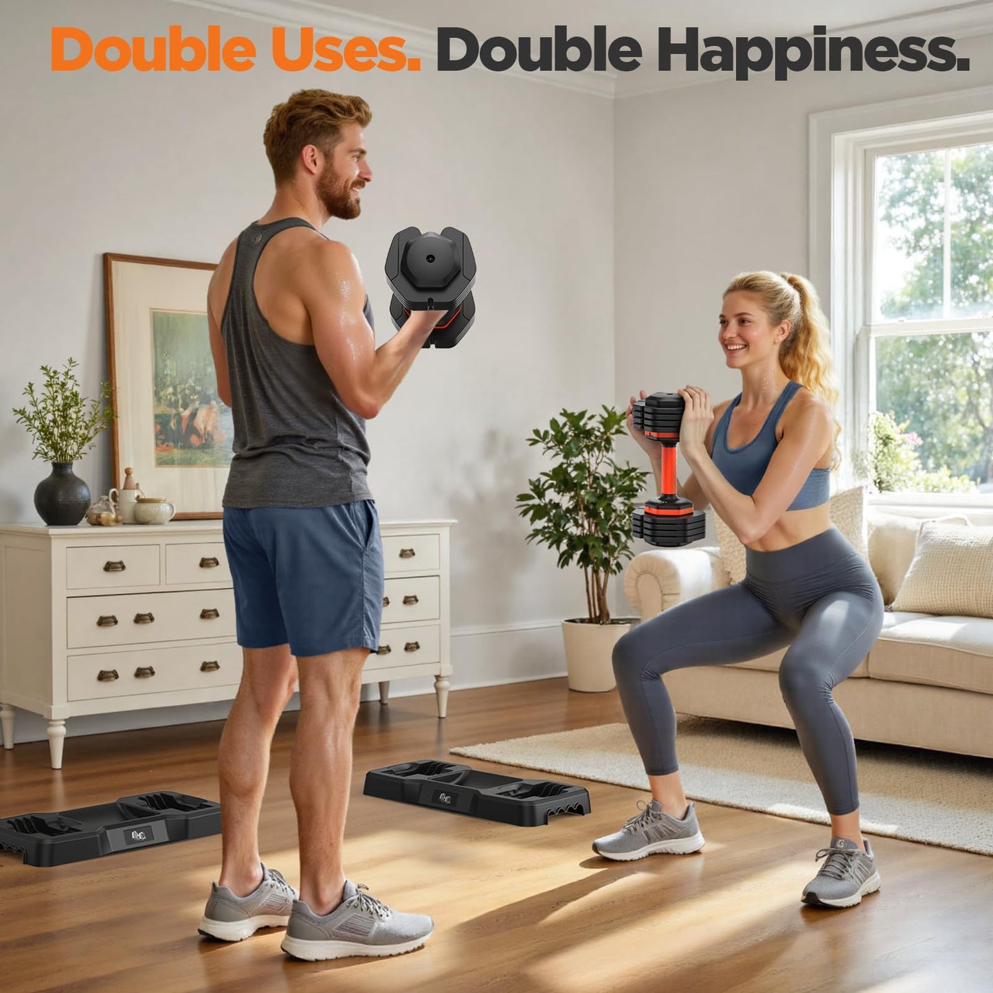 LIFEOG 2026 FDB2 Adjustable Dumbbell Set - 110lbs