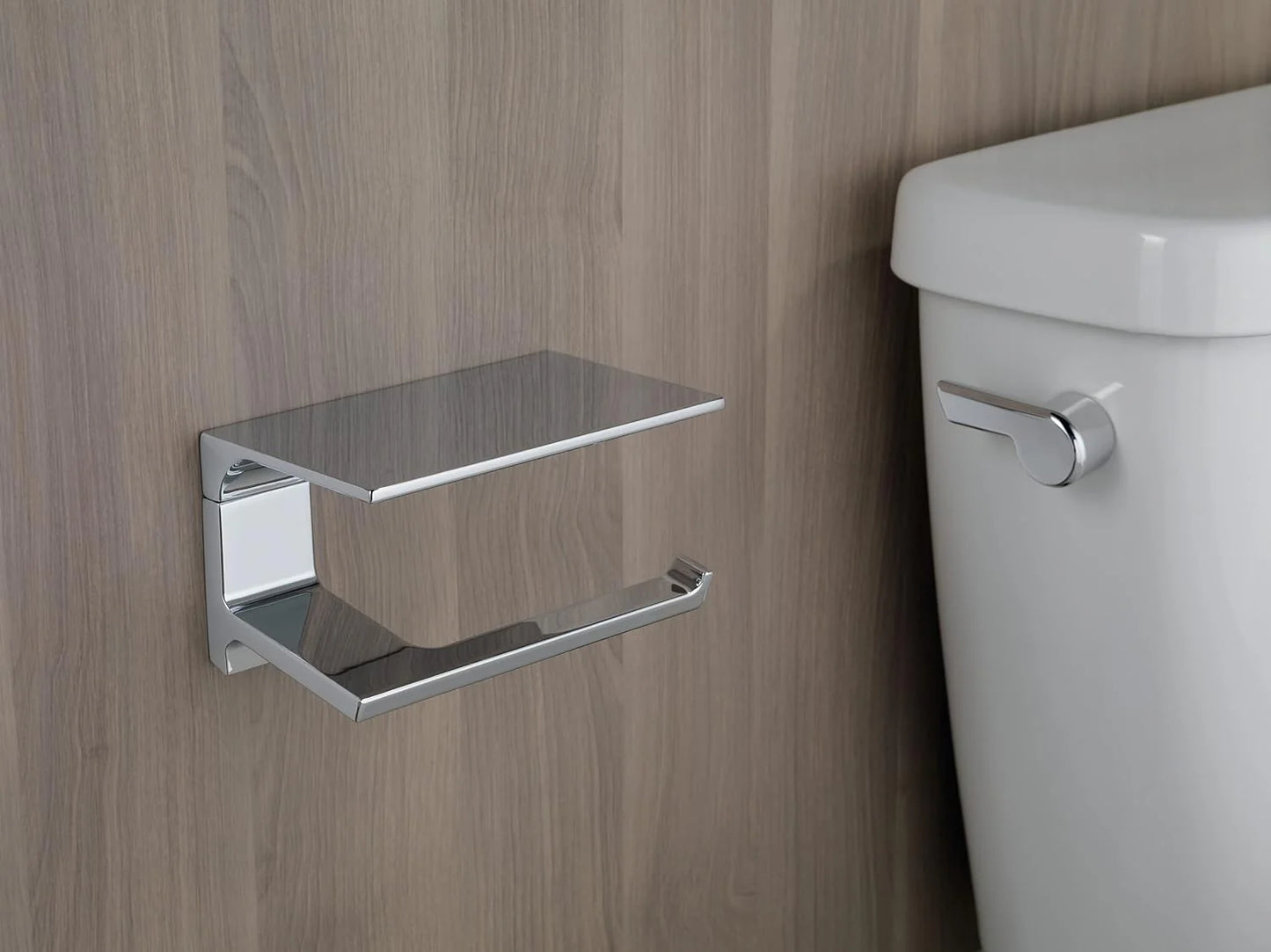 Pivotal Toilet Paper Holder With Shelf, Polished Nickel, Bathroom Accessories, 79956-PN