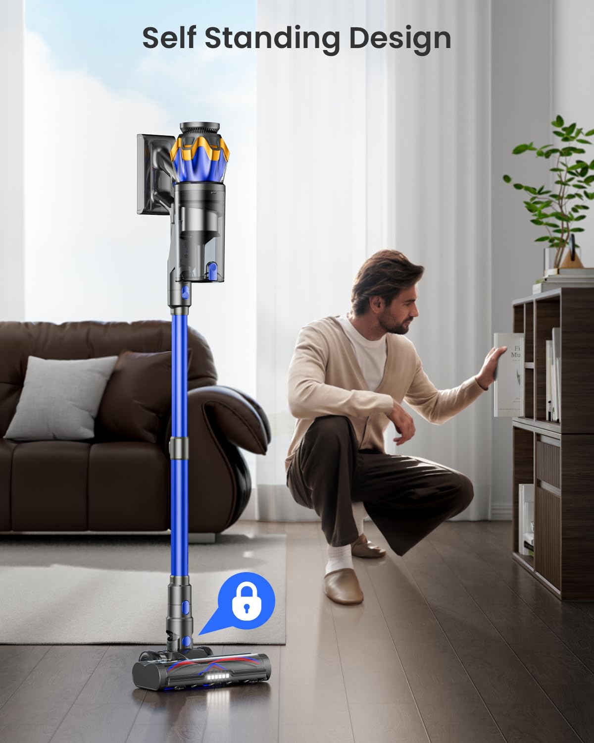 JELLYPIG Cordless Vacuum Cleaner 650W 55KPA 70Mins Stick