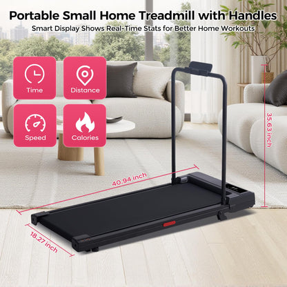 HEVGLRM Walking Pad Treadmill with Handle Bar and Incline