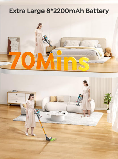 INTETURE Cordless Vacuum Cleaner 650W, 70Mins Runtime