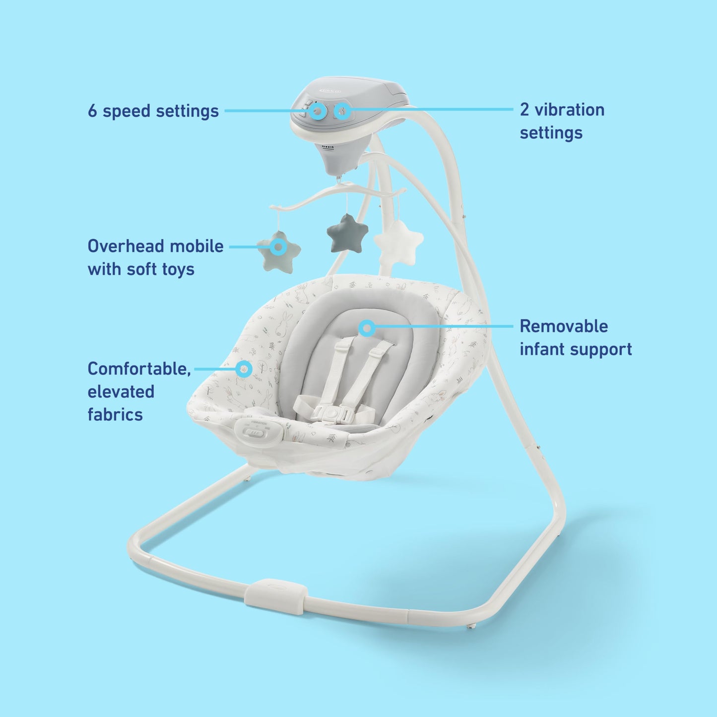 GRACO Simple Sway Baby Swing with Side-to-Side Motion