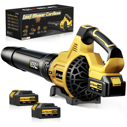 GEVEELIFE Cordless Electric Leaf Blower, 650CFM, 3 Speeds