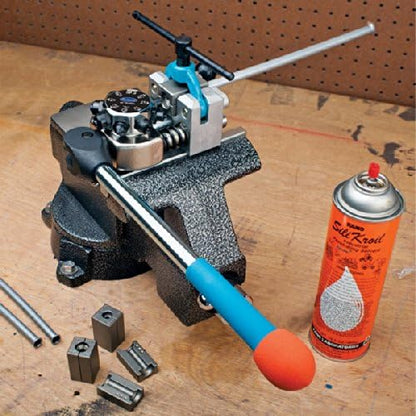 Brake Line Flaring Tool Kit | 45° Degree Single Double & Bubble Brake Tubing Flares | Use with Hydraulic Hose | Ideal for Stainless Steel Tube or Copper Pipe | Inc 4 Split Dies