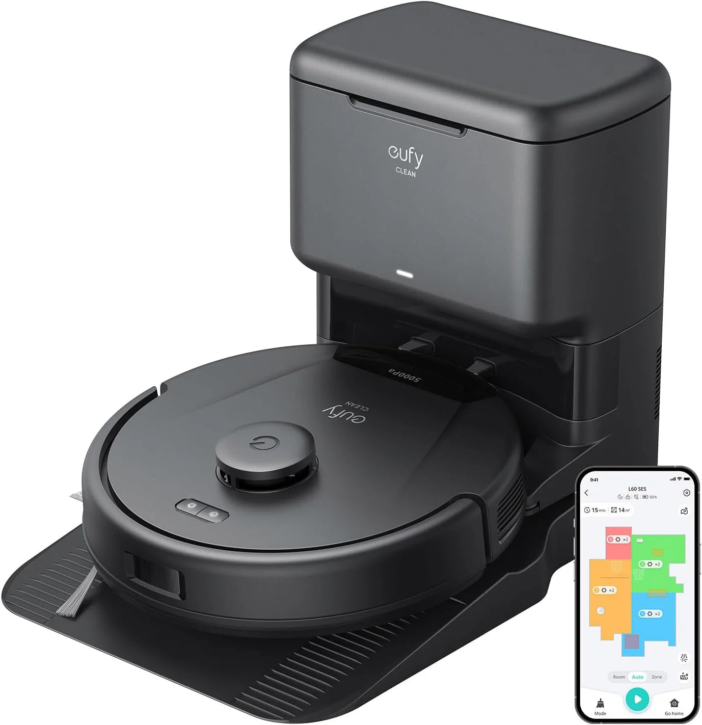 Robot Vacuum, Ultra Strong 5,000 Pa Suction, iPath Laser Navigation, for Deep Floor Cleaning, Ideal for Hair, Hard Floors