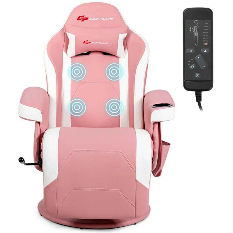 Pu Leather Massage Gaming Chair Ergonomic High Back Racing Style Gaming Recliner With Adjustable Backrest Amp Footrest Cup Holder Side Pouch - Comfortable And Ergonomic Design
