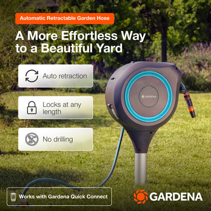 GARDENA 66' x 1/2" Automatic Retractable Garden Hose Reel
