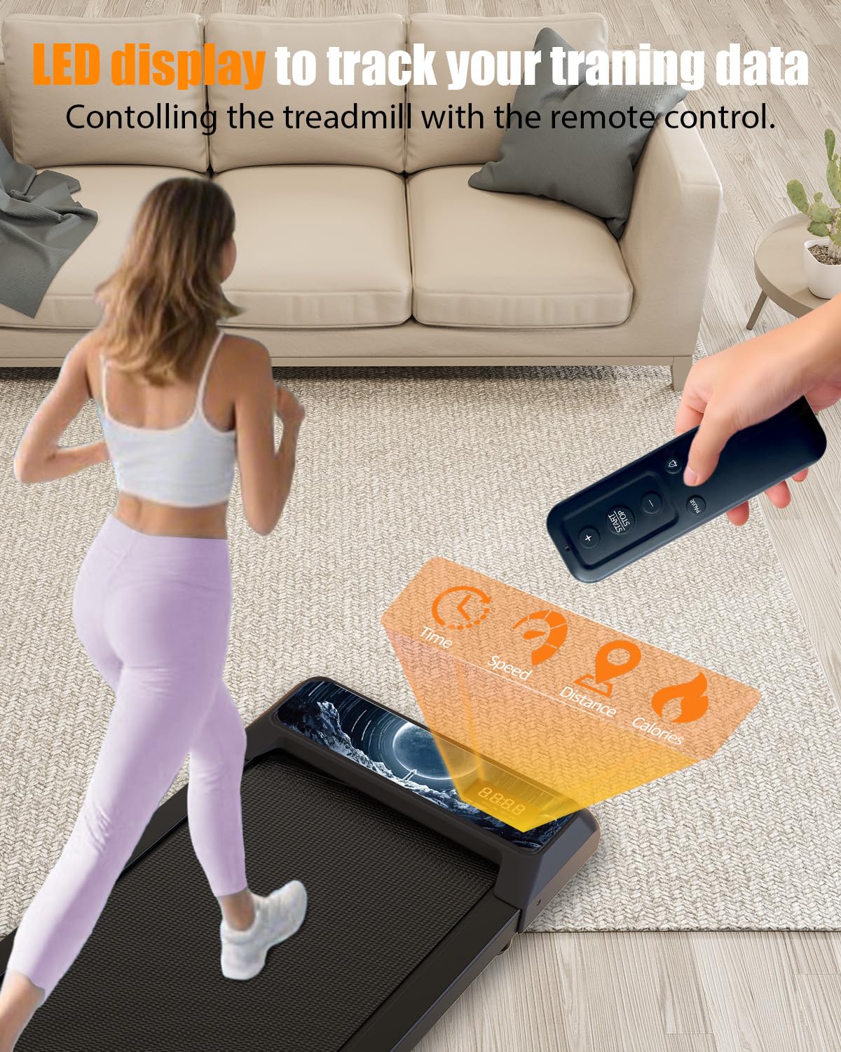 HCOIW Walking Treadmill Pad with Incline - 2 in 1 Portable