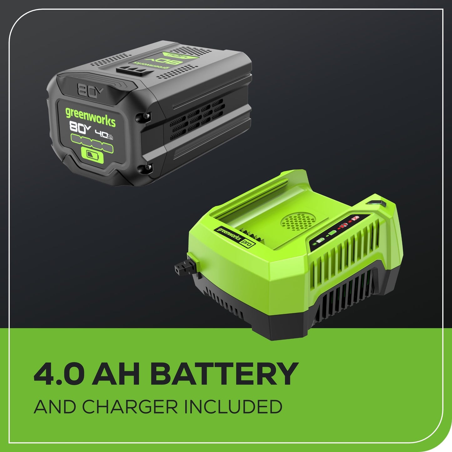 GREENWORKS 80V Self-Propelled Cordless Lawn Mower with Battery