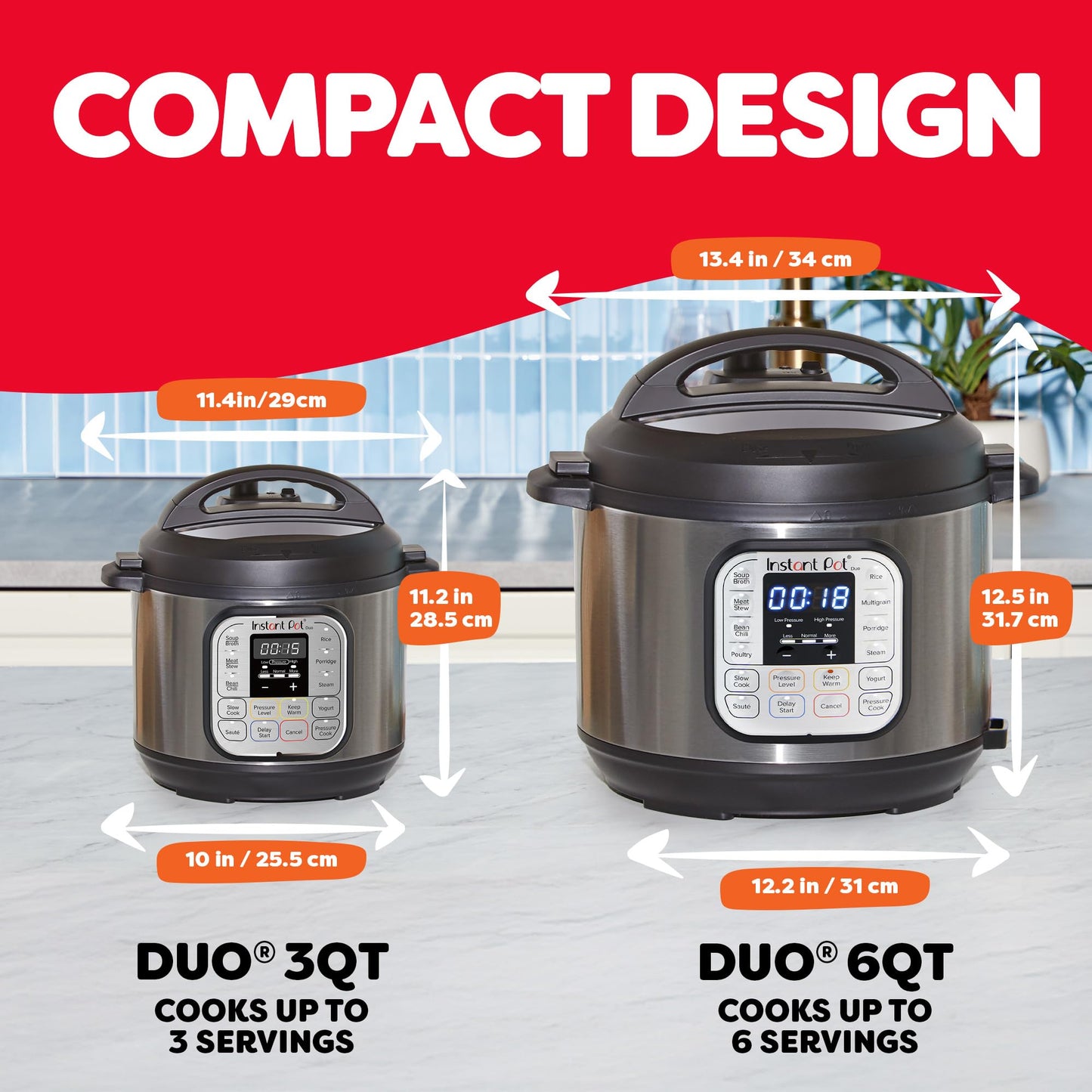 INSTANT POT Duo 7-in-1 Mini Electric Pressure Cooker, 3 Quart