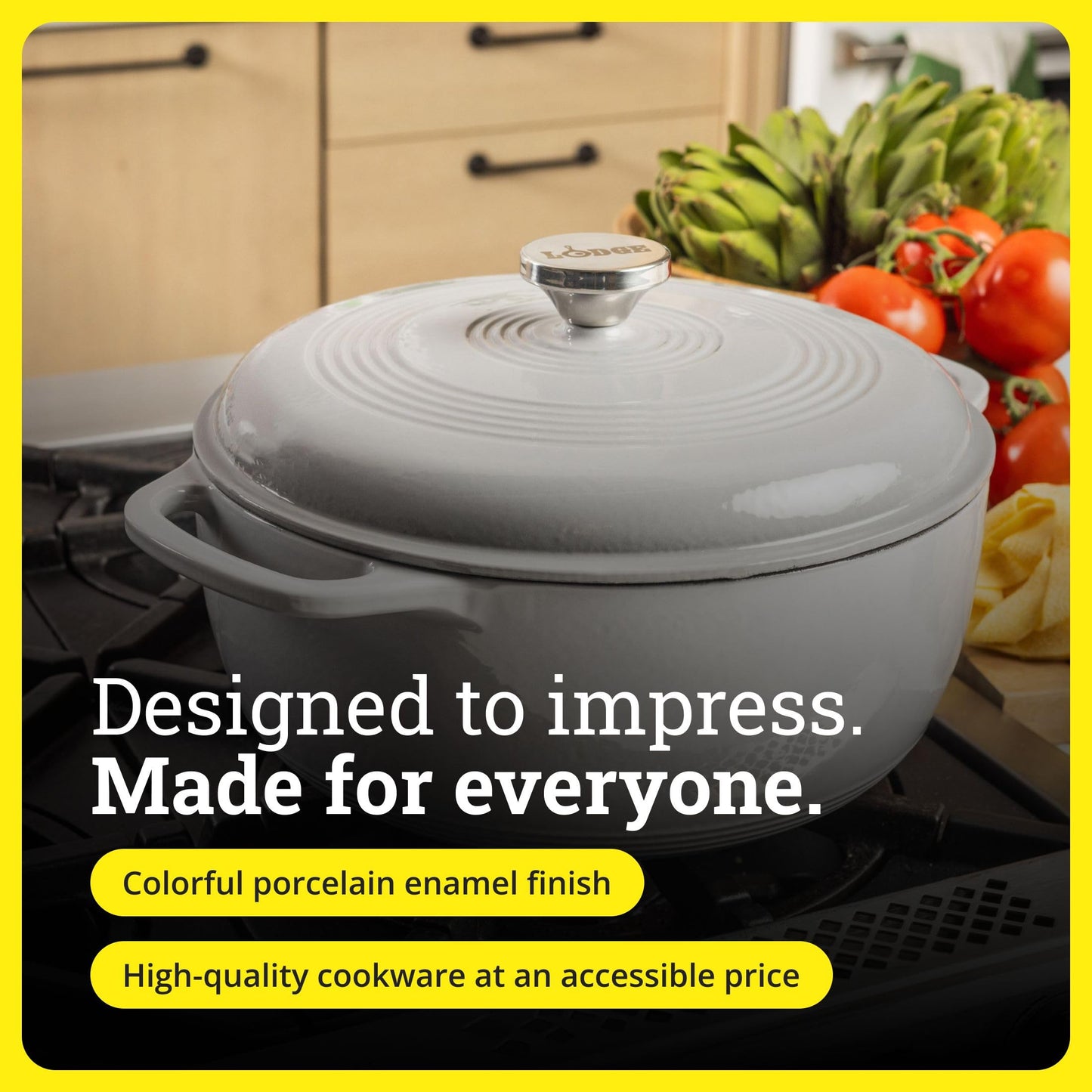 LODGE Essential Enamel Cast Iron Dutch Oven - 6 Quarts