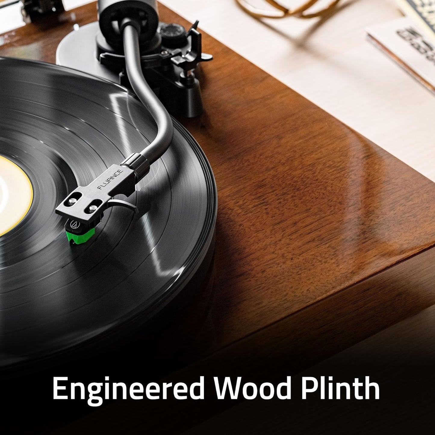 Fluance RT81+ Vinyl Turntable, VM95E Cartridge, Walnut