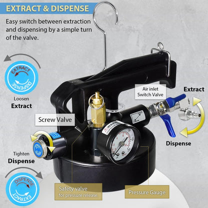 Patented 10L Automatic Transmission Fluid Pump ATF Refill System Dispenser Extractor with 21 Pcs ATF Filler Adapters&Refilling Funnel + Drainer and Refill Kit
