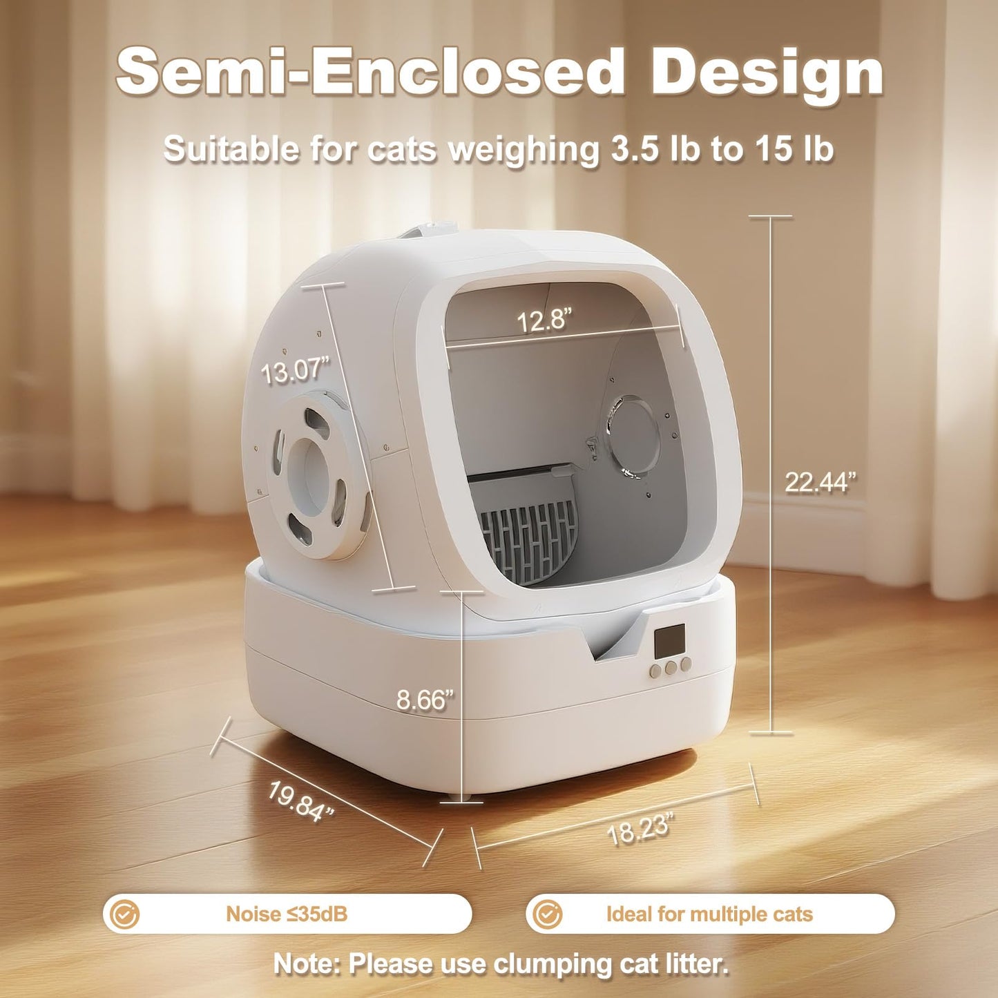 MINTAKAWA Automatic Cat Litter Box - Self-Cleaning, App Control