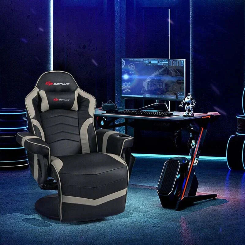 Pu Leather Massage Gaming Chair Ergonomic High Back Racing Style Gaming Recliner With Adjustable Backrest Amp Footrest Cup Holder Side Pouch - Comfortable And Ergonomic Design