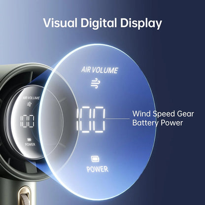 Portable Handheld Fan,Speed(1-100) Adjustable Turbo Mini Fan,5000mAh Battery Rechargeable Personal Fan with Metal Body,Digital Display,Gifts for Women Men Travel/Camping/Outdoor-Grey
