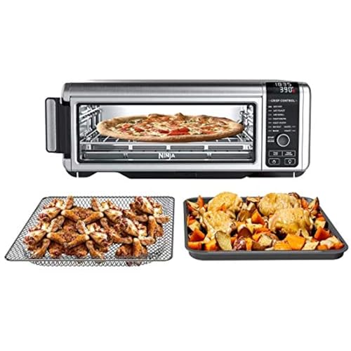 Ninja Foodi 9 in 1 Digital Air Fry Oven, Convection Oven, Toaster, Air Fryer with Flip Away Storage, Air Roast, Bake, Broil, Dehydrate, Reheat, Stainless Steel (102A) : Home & Kitchen