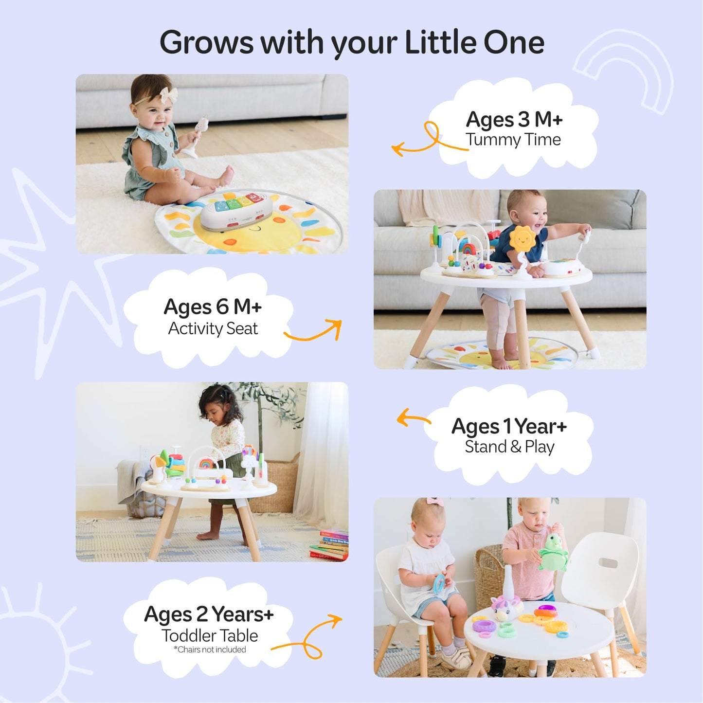 MOVE2PLAY 4-in-1 Montessori Baby Activity Center with Toys