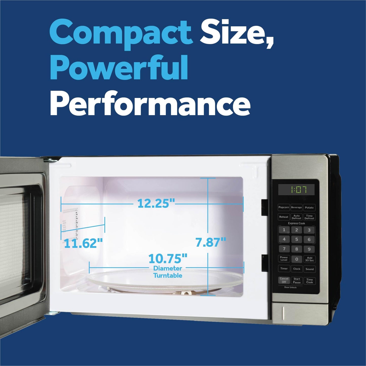 GE Compact Countertop Microwave Oven, 0.7 Cu. Ft.