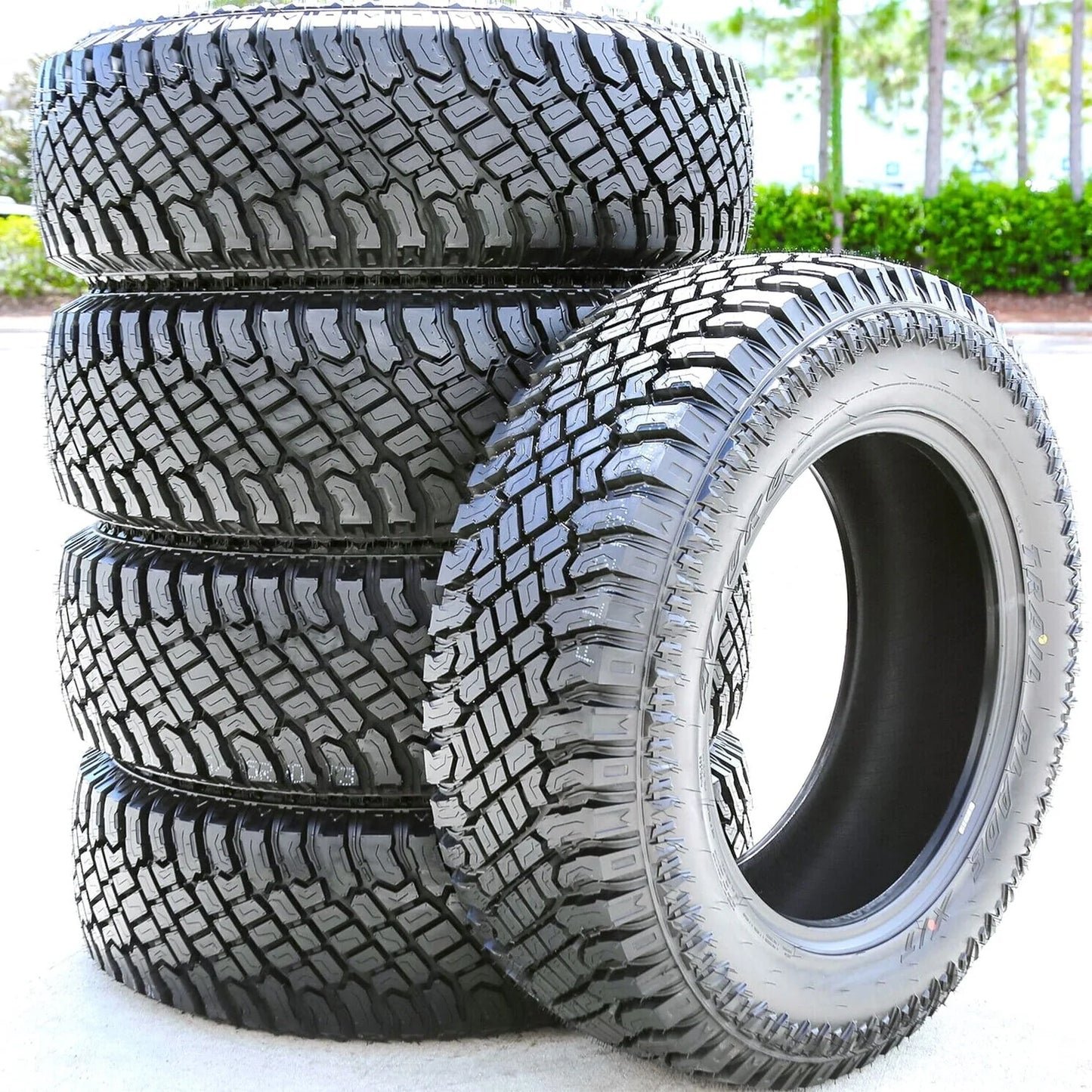 One set of 4 (four) X/T LT 295/60R20 126/123R E (10 ply) ATA /T all-terrain tires