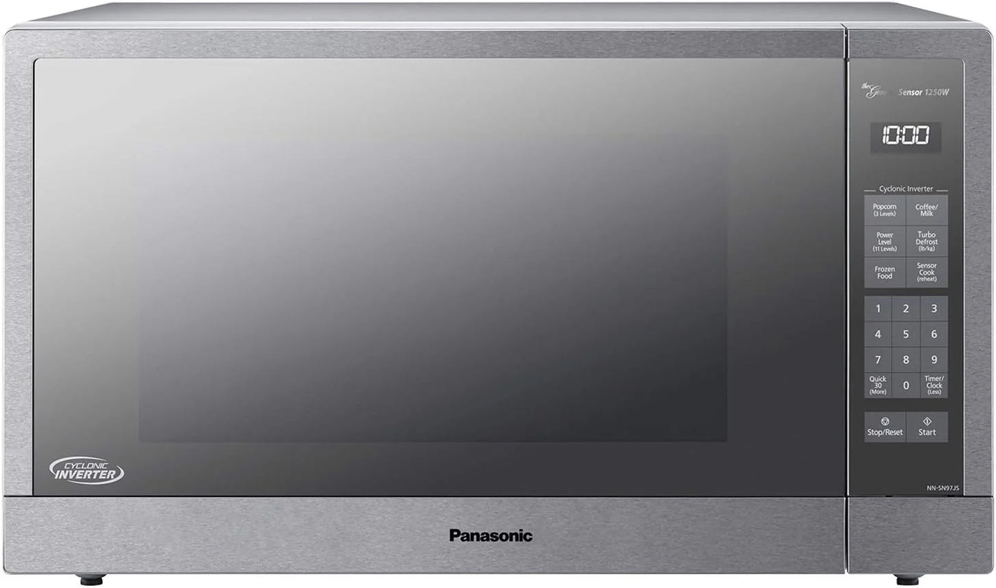 Panasonic Microwave Oven NN-SN966S Stainless Steel Countertop/Built-In with Inverter Technology and Genius Sensor, 2.2 Cubic Foot, 1250W