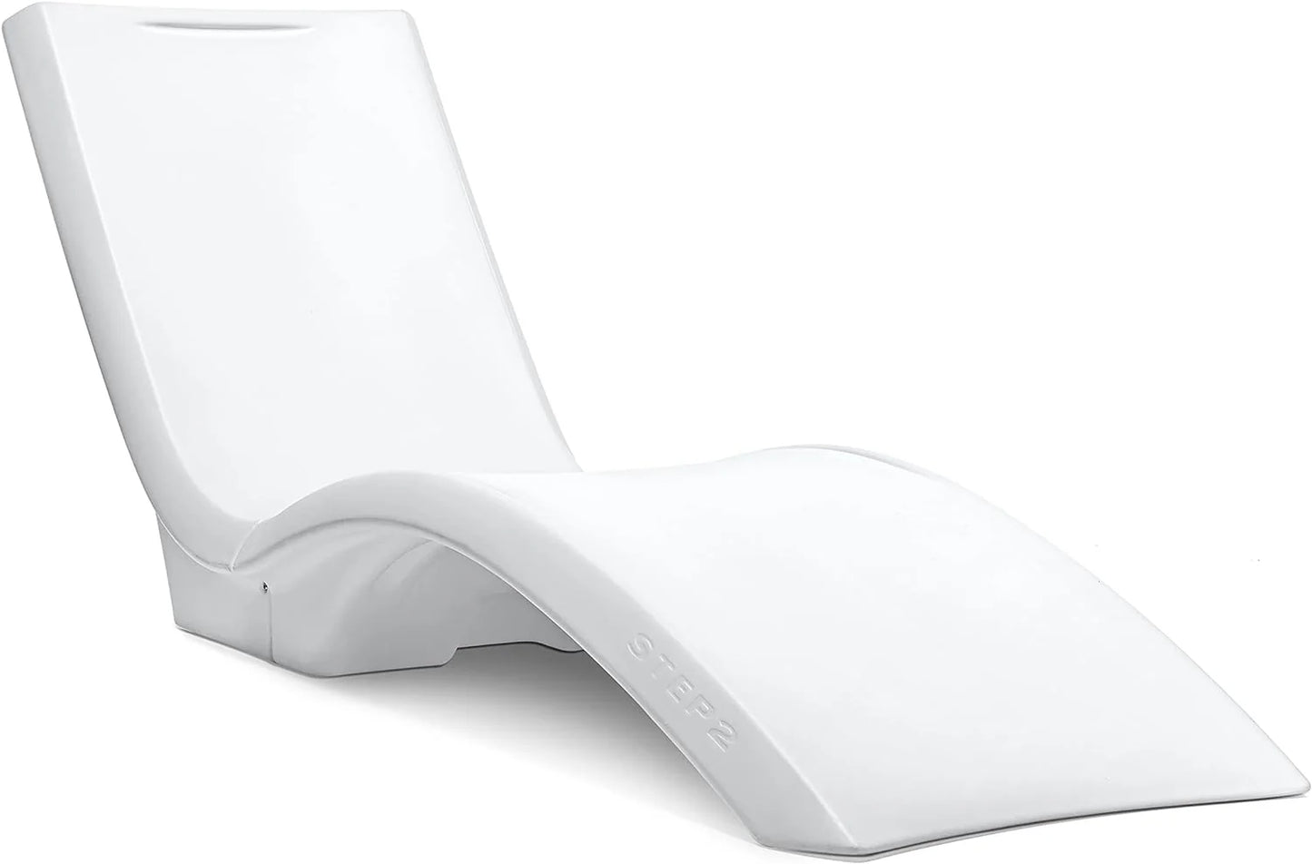 Pool Lounger, Fade-Resistant, Waterproof Patio Furniture, Pool Lounge Chair for Sun Shelf, Use in Pools with Shelves Up to 9-Inches Deep or Outside Pool Deck, Weighted, White