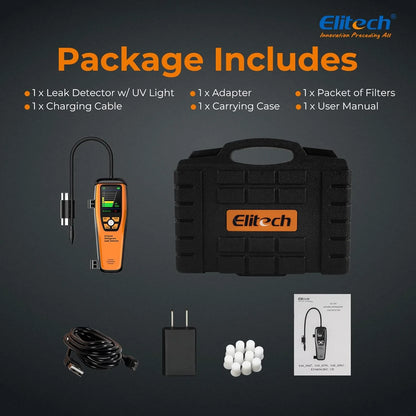 Refrigerant Leak Detector 10 Yrs Infrared Sensor Life Halogen Freon Sniffer, Air Conditioning Detection, Automotive Gas Finder, R22 R410A R134A R1234YF CFCs HCFCs HFCs, ILD-300