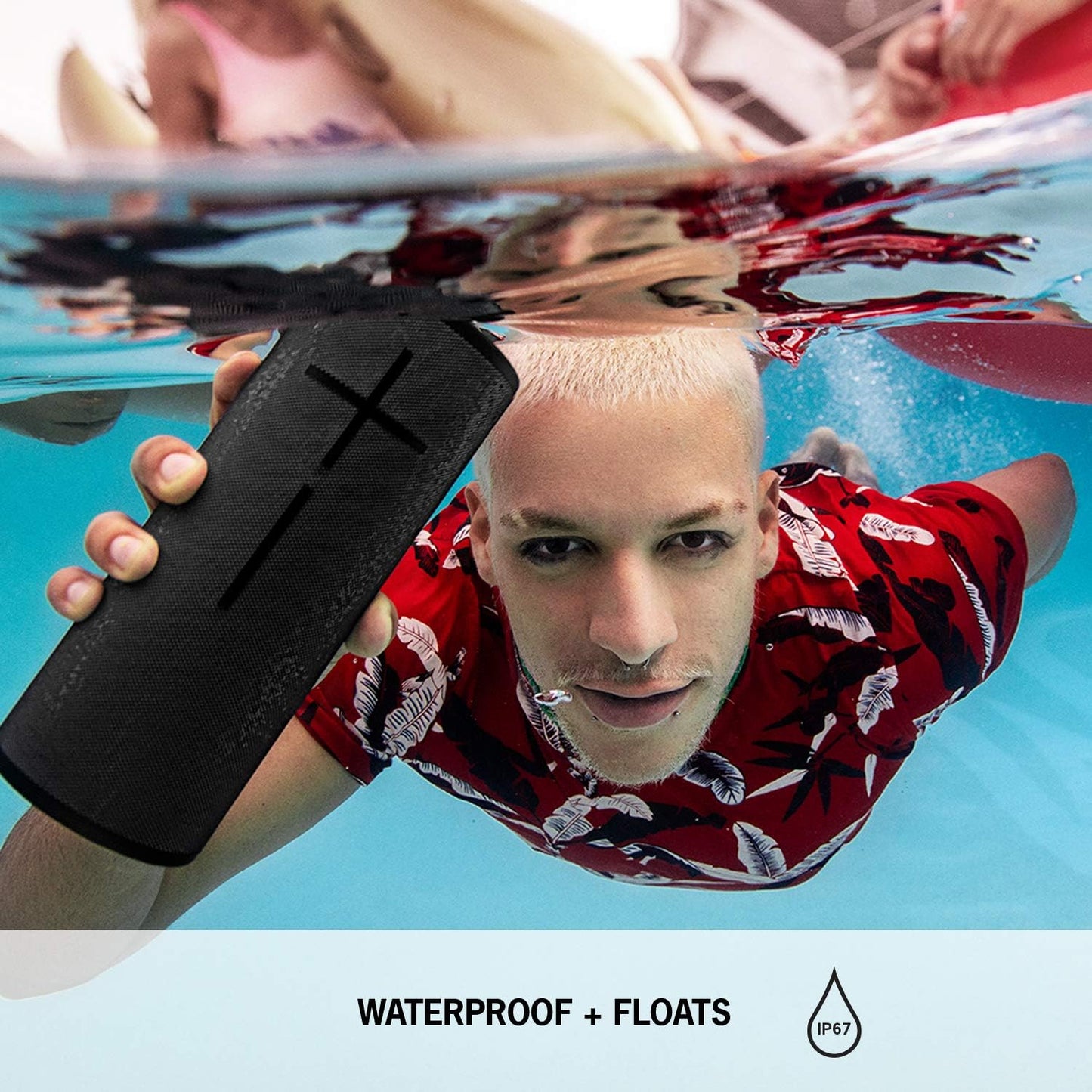 Portable Wireless Bluetooth Speaker, Heavy Bass, 360° Sound, IP67 Waterproof, 17 Hour Battery - Carbon Black