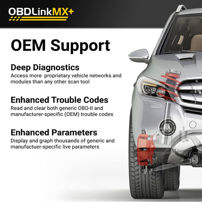 OBDLINK MX+ OBD2 Bluetooth Scanner for iPhone & Android
