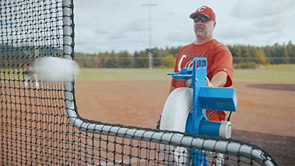 Combo Pitching Machine Adjustable Up to 60 MPH, for Baseball & Softball, Ideal for Pitching-Machine Leagues